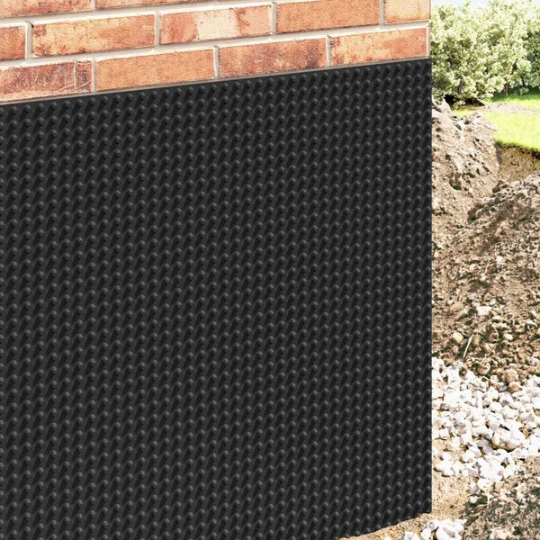 Bordázott vízelvezető lap Fekete 0,5 x 20 m HDPE