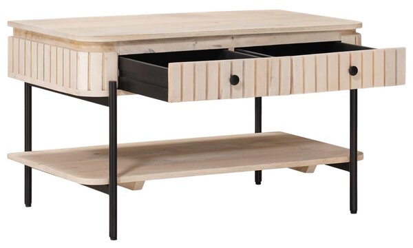 Kézzel Készült Kávéasztal Fehér 85 x 45 x 50 cm Tömör Mangófát