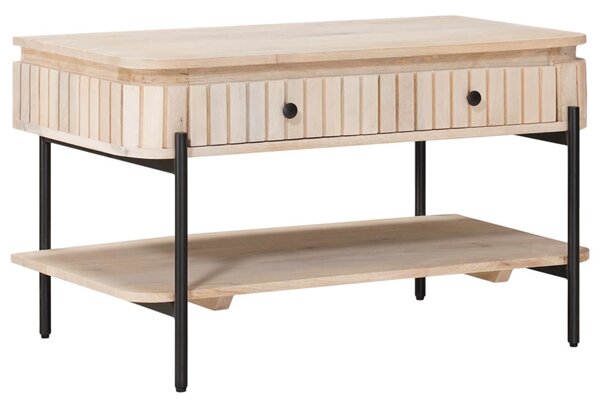 Kézzel Készült Kávéasztal Fehér 85 x 45 x 50 cm Tömör Mangófát