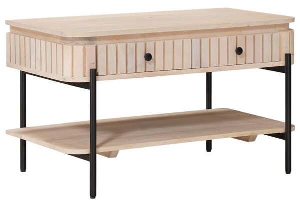 Kézzel Készült Kávéasztal Fehér 85 x 45 x 50 cm Tömör Mangófát