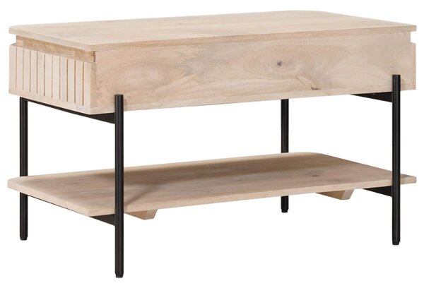 Kézzel Készült Kávéasztal Fehér 85 x 45 x 50 cm Tömör Mangófát