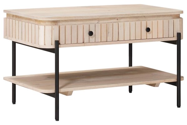 Kézzel Készült Kávéasztal Fehér 85 x 45 x 50 cm Tömör Mangófát
