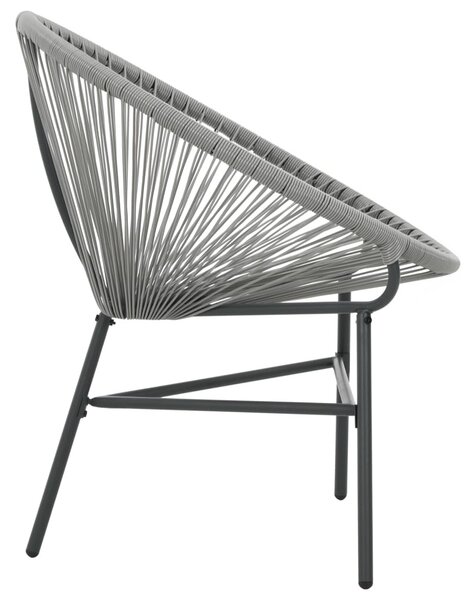 Szürke polyrattan kerti kagylószék
