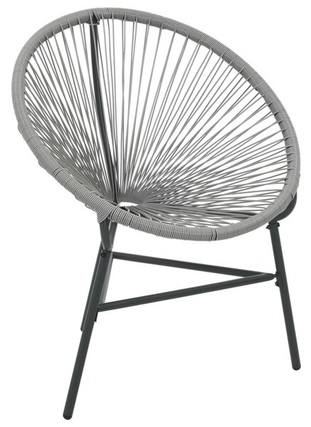 Szürke polyrattan kerti kagylószék