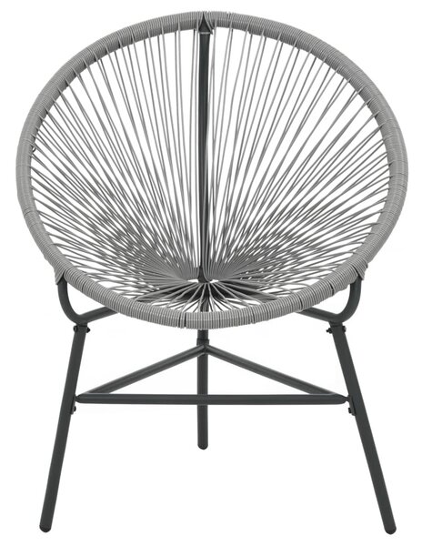 Szürke polyrattan kerti kagylószék