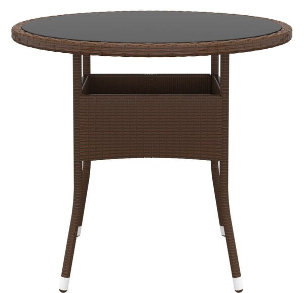 VidaXL 5 részes barna polyrattan kerti étkezőgarnitúra