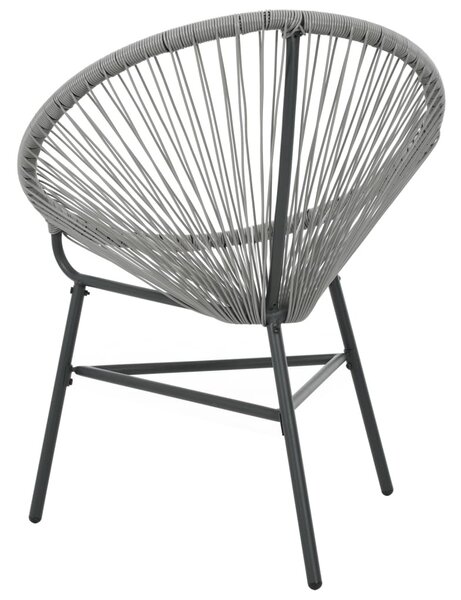 Szürke polyrattan kerti kagylószék