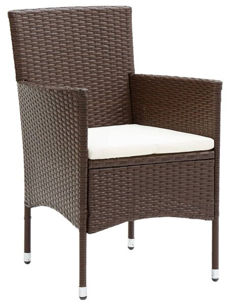 VidaXL 5 részes barna polyrattan kerti étkezőgarnitúra