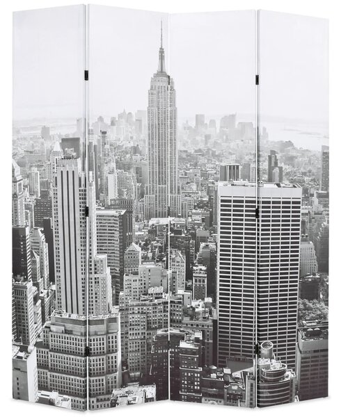 Fekete-fehér New York mintás paraván 160 x 170 cm