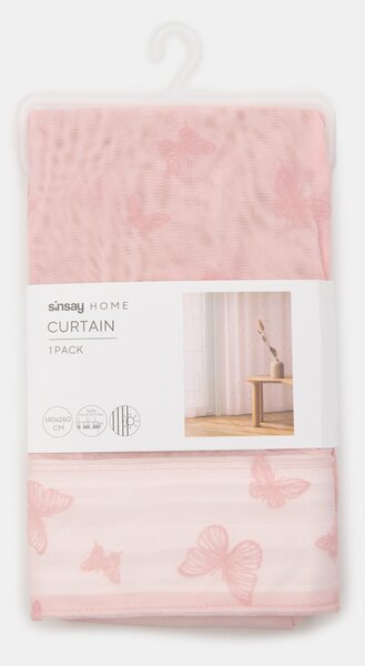 Sinsay - Függöny pillangó mintával - pasztellpink