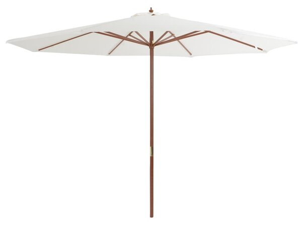 Homokfehér kültéri napernyő farúddal 350 cm