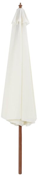 Homokfehér kültéri napernyő farúddal 350 cm