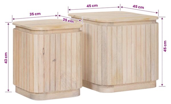 Kézműves Oldaltámasz Készlet 2 pcs Fehér 45 x 45 x 45 cm