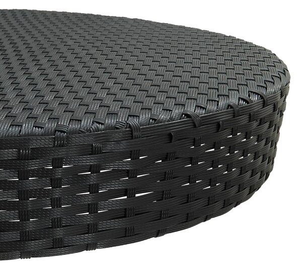 5 részes fekete polyrattan kerti bárszett