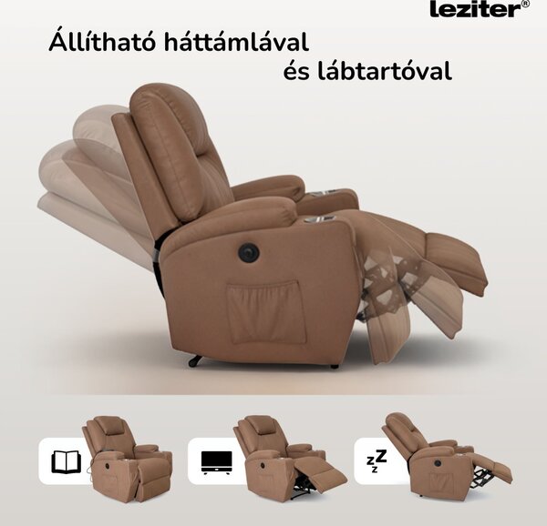 Relaxa elektromos ringató és forgatható masszázsfotel