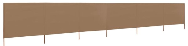 Tópszínű 6-paneles szövet szélellenző 800 x 80 cm