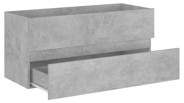 Betonszürke szerelt fa mosdószekrény 100 x 38,5 x 45 cm