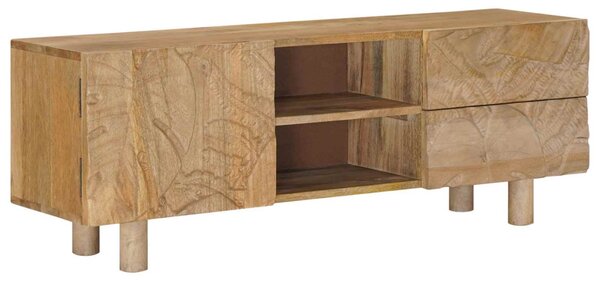 TV szekrény 110 x 30 x 40 cm Tömör Mangófa és Műszaki Fa