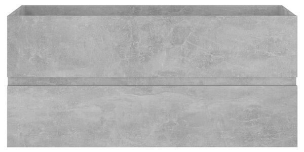 Betonszürke szerelt fa mosdószekrény 100 x 38,5 x 45 cm