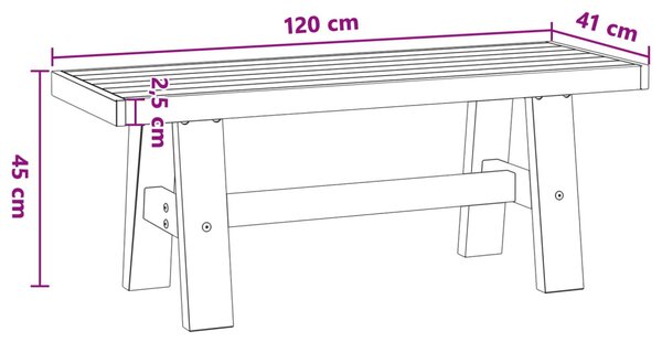 Étkező pad NOAIN 120 x 41 x 45 cm Tömör fenyő Fekete