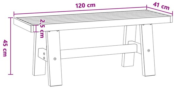 Étkező pad NOAIN 120 x 41 x 45 cm Tömör fenyő Természetes