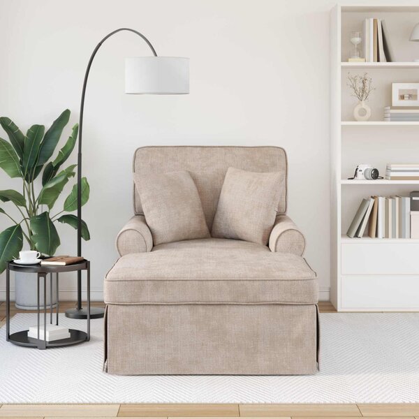 VidaXL Fotel Loungba Szoknyával párnával Bézs 157 x 91 x 91 cm ARES
