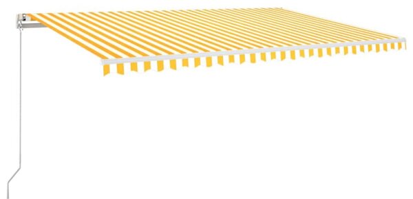 Sárga és fehér kézzel kihúzható napellenző 500 x 300 cm