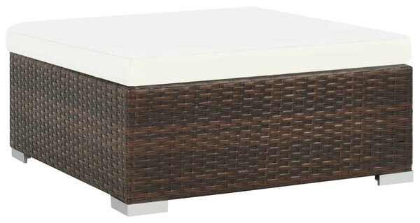 VidaXL 7-részes barna polyrattan kerti bútorszett párnákkal