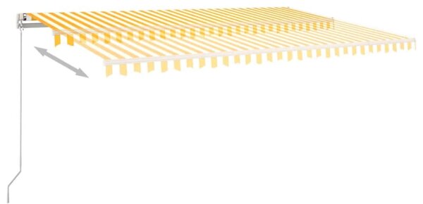 Sárga és fehér kézzel kihúzható napellenző 500 x 300 cm
