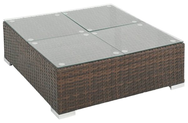 VidaXL 7-részes barna polyrattan kerti bútorszett párnákkal