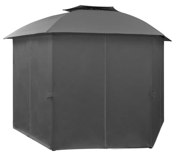 Hatszögű kerti pavilon függönnyel 360 x 265 cm