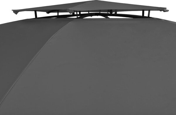 Hatszögű kerti pavilon függönnyel 360 x 265 cm
