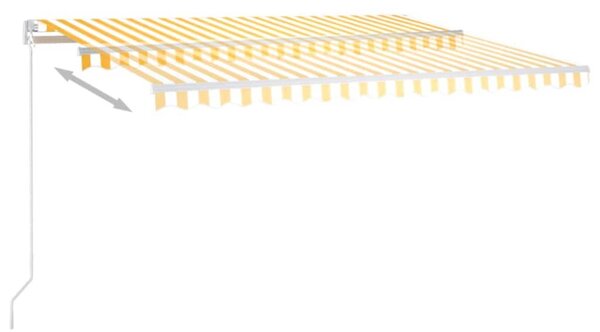 Sárga és fehér kézzel kihúzható napellenző 450 x 300 cm