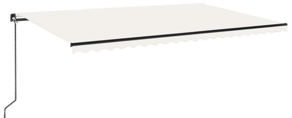 Krémszínű kézzel kihúzható LED-es napellenző 500x300 cm