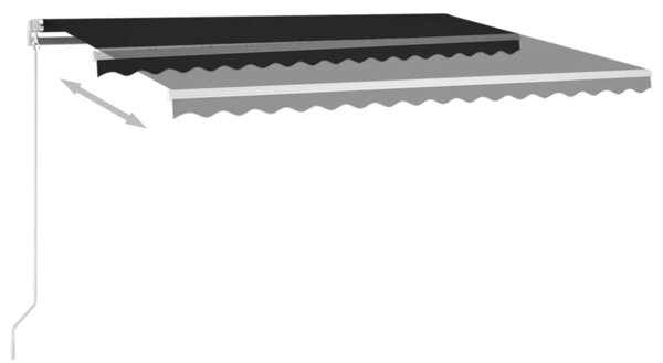 Antracitszürke kézzel kihúzható LED-es napellenző 400 x 300 cm