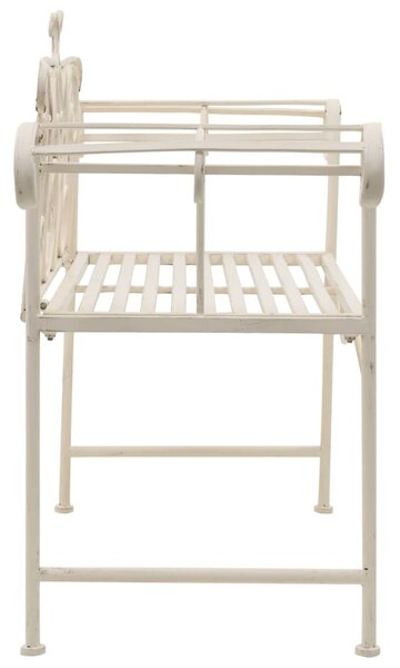 Fehér antik fém kerti pad 132 cm