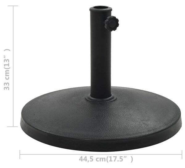 Kerek fekete műgyanta napernyőtalp 10 kg