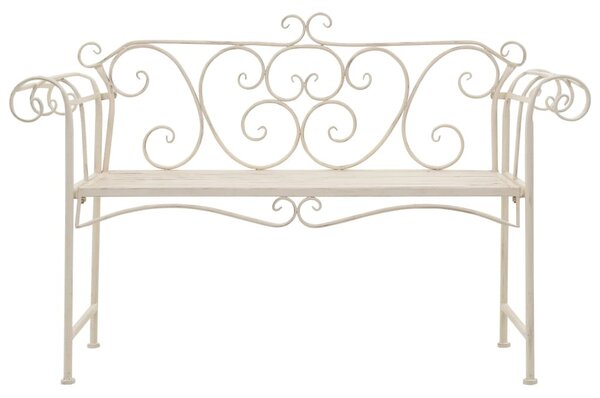 Fehér antik fém kerti pad 132 cm