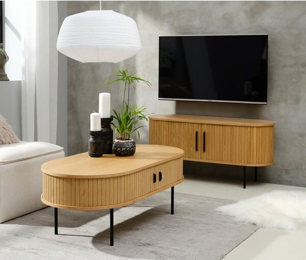 Fekete dohányzóasztal 60x120 cm Nola – Unique Furniture
