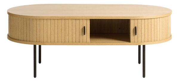 Natúr színű dohányzóasztal tölgyfa dekorral 60x120 cm Nola – Unique Furniture