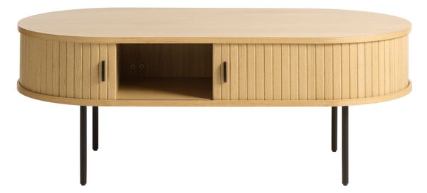 Natúr színű dohányzóasztal tölgyfa dekorral 60x120 cm Nola – Unique Furniture