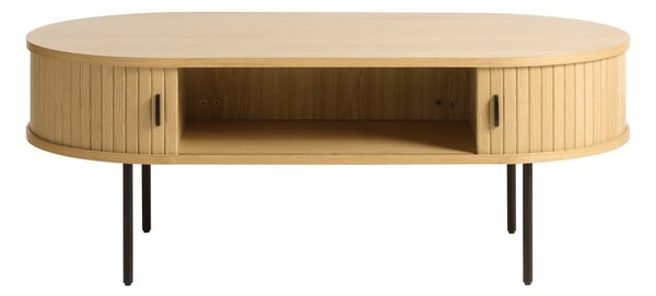 Natúr színű dohányzóasztal tölgyfa dekorral 60x120 cm Nola – Unique Furniture