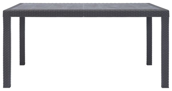 Barna rattan hatású műanyag kerti asztal 150 x 90 x 72 cm