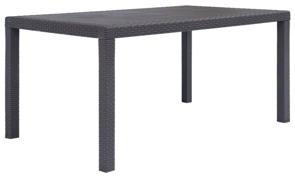 Barna rattan hatású műanyag kerti asztal 150 x 90 x 72 cm