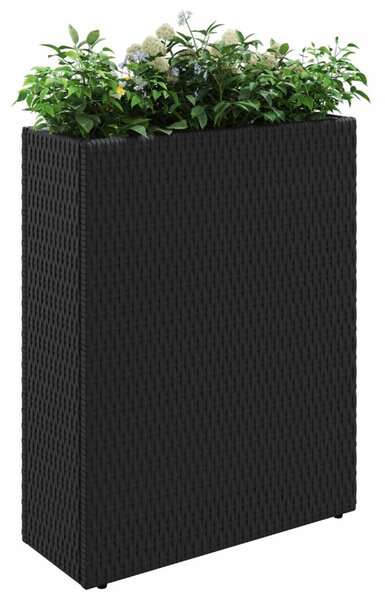 Magas Virágtartó Fekete 55 x 22 x 70 cm polirattan