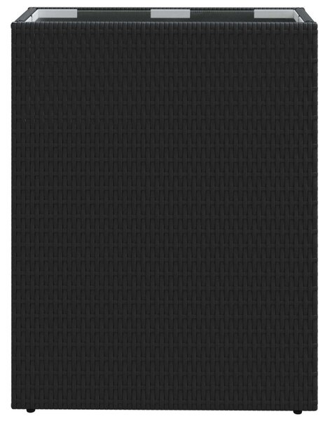 Magas Virágtartó Fekete 55 x 22 x 70 cm polirattan