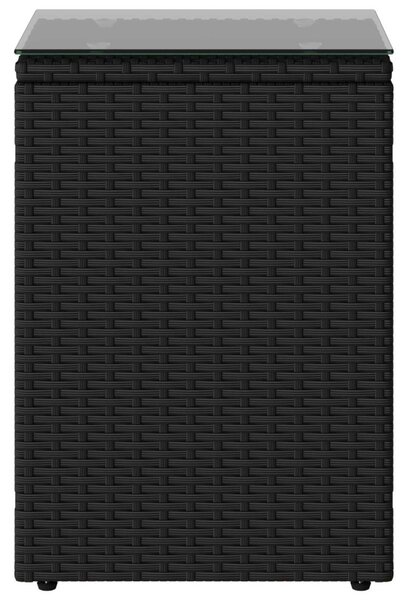 VidaXL Oldal asztal Fekete 35 x 35 x 70 cm polirattan