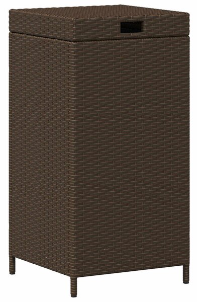 Kültéri szemetes Barna 40 x 40 x 80 cm polirattan