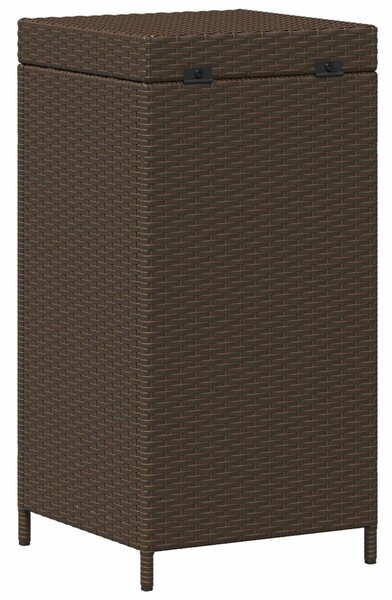 Kültéri szemetes Barna 40 x 40 x 80 cm polirattan