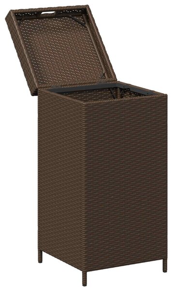 Kültéri szemetes Barna 40 x 40 x 80 cm polirattan